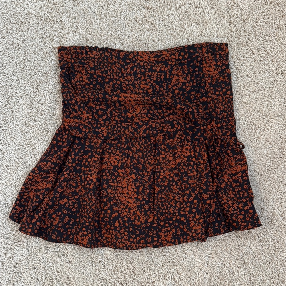 Final Touch Black and Orange Mini Skirt